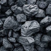 Coal bulk material on conveyor belt